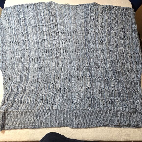 Catherines Womens 4X Sweater Plus Blue, Purple, Gray Short Sleeves Loose Knit - Picture 4 of 6